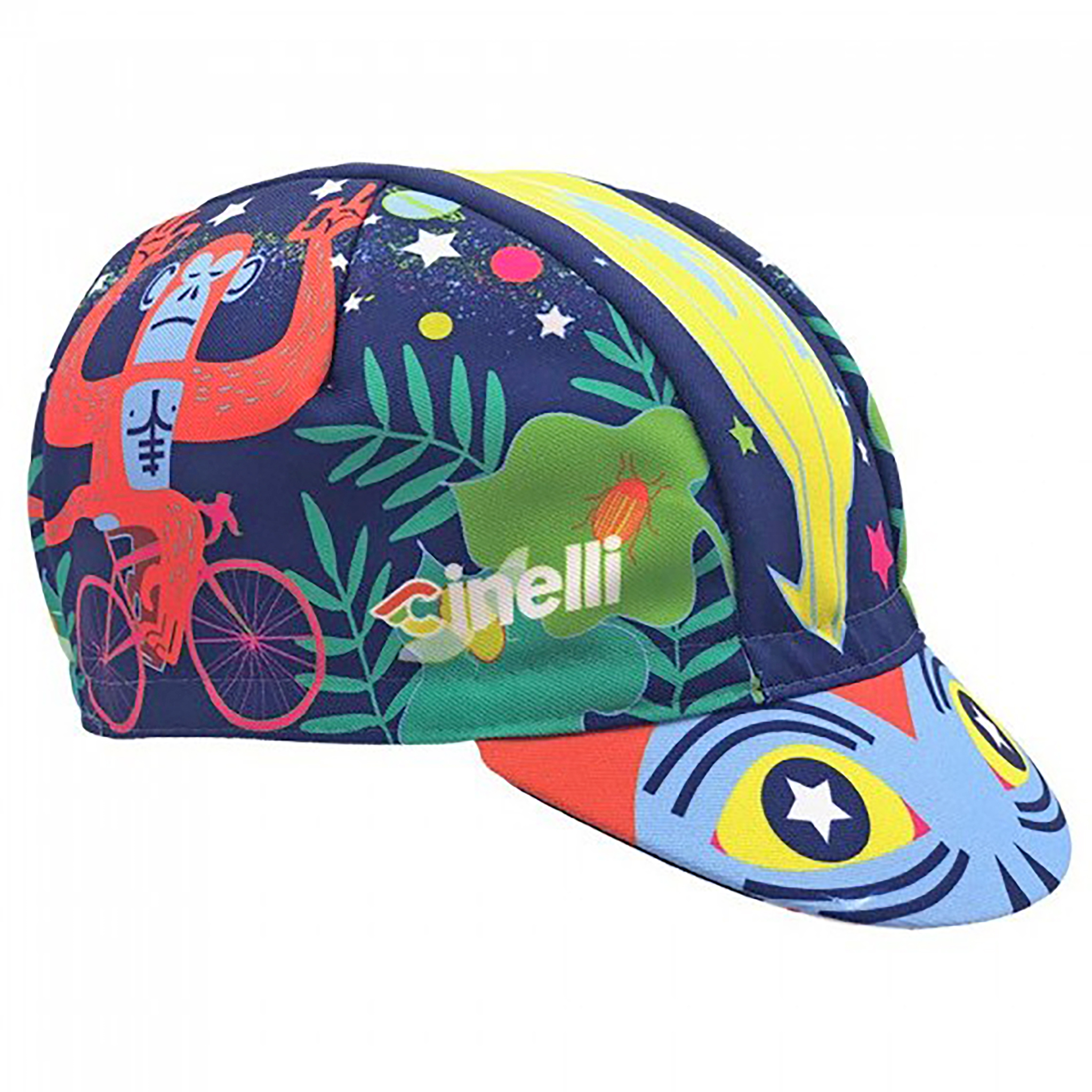 Cinelli Cycling Cap, Ziruffo Art, Jungle, Blue/Red