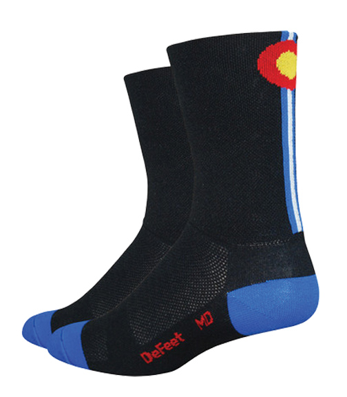 DeFeet Aireator 5" Colorado Socks, Blk/Blu 9.5-11.5