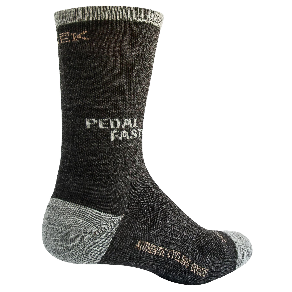 Snek Merino Pedal Faster Sock 2, Black/Gray, Large