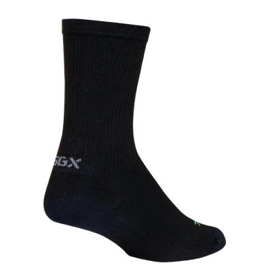 Sockguy Noir 6" Socks, 5-9, Black-Red