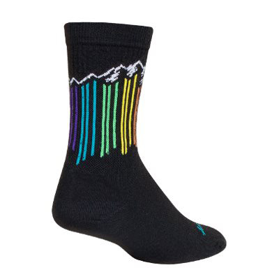 Sockguy Prism Peak Wool Crew 6" Socks, 9-13, Black