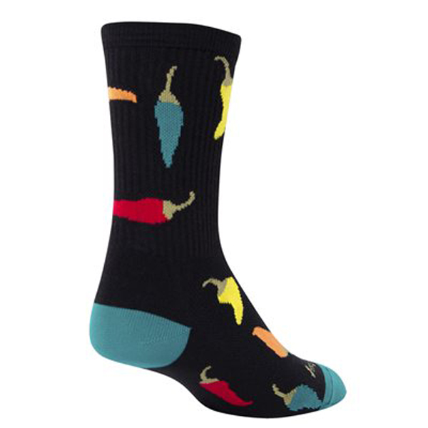Sockguy Peppers Crew Socks, 5-9, Black