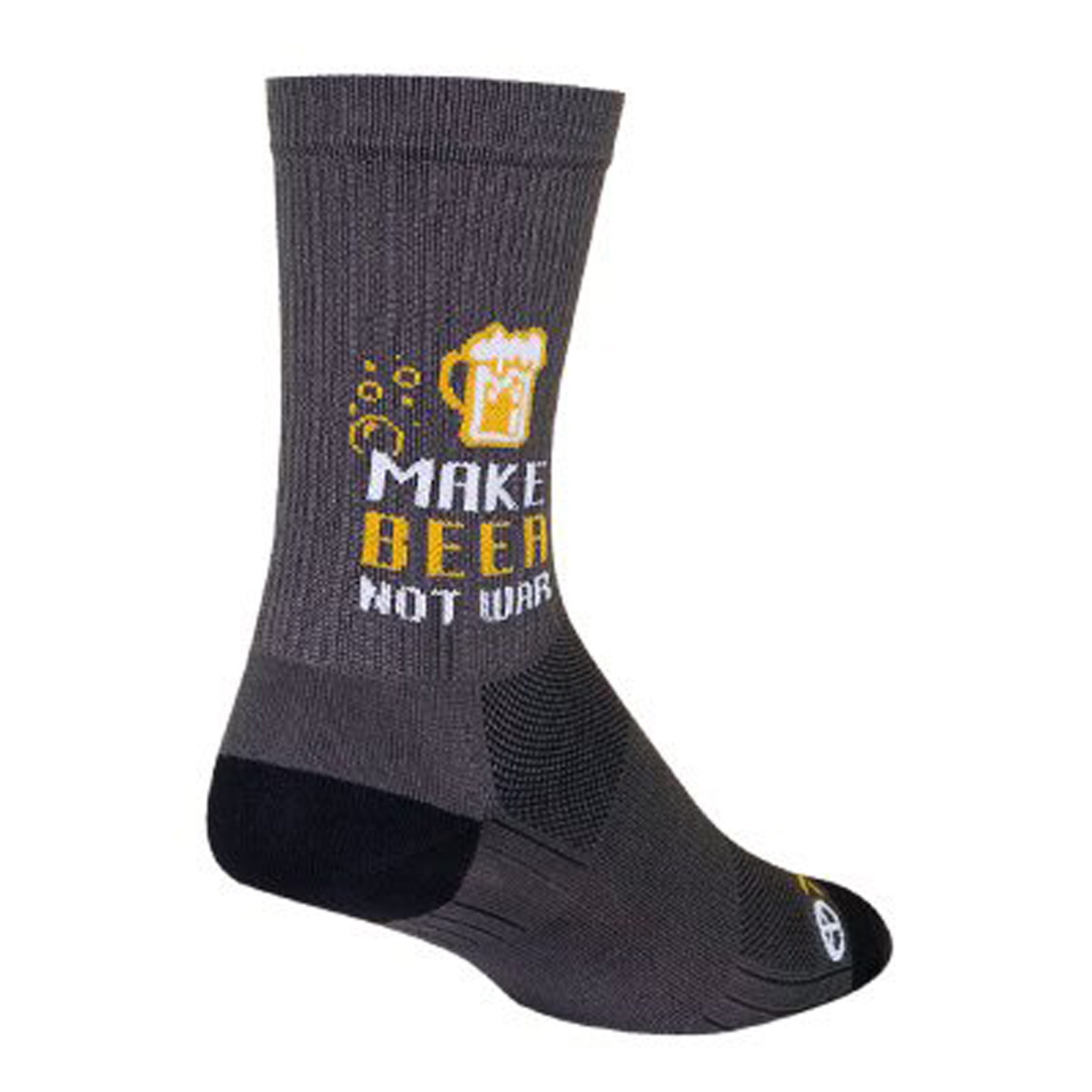 Sockguy Make Beer Not War SGX6 Socks, 5-9, Gray