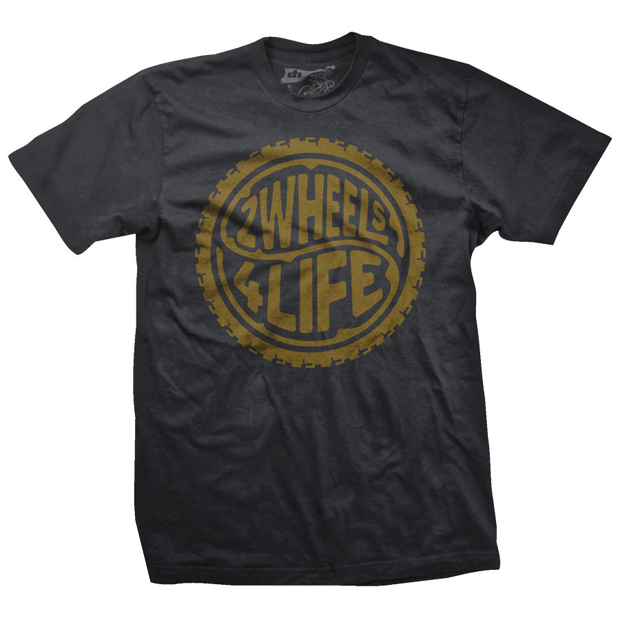 DHDwear 2 Wheels 4 Life  Tee, Small, Black