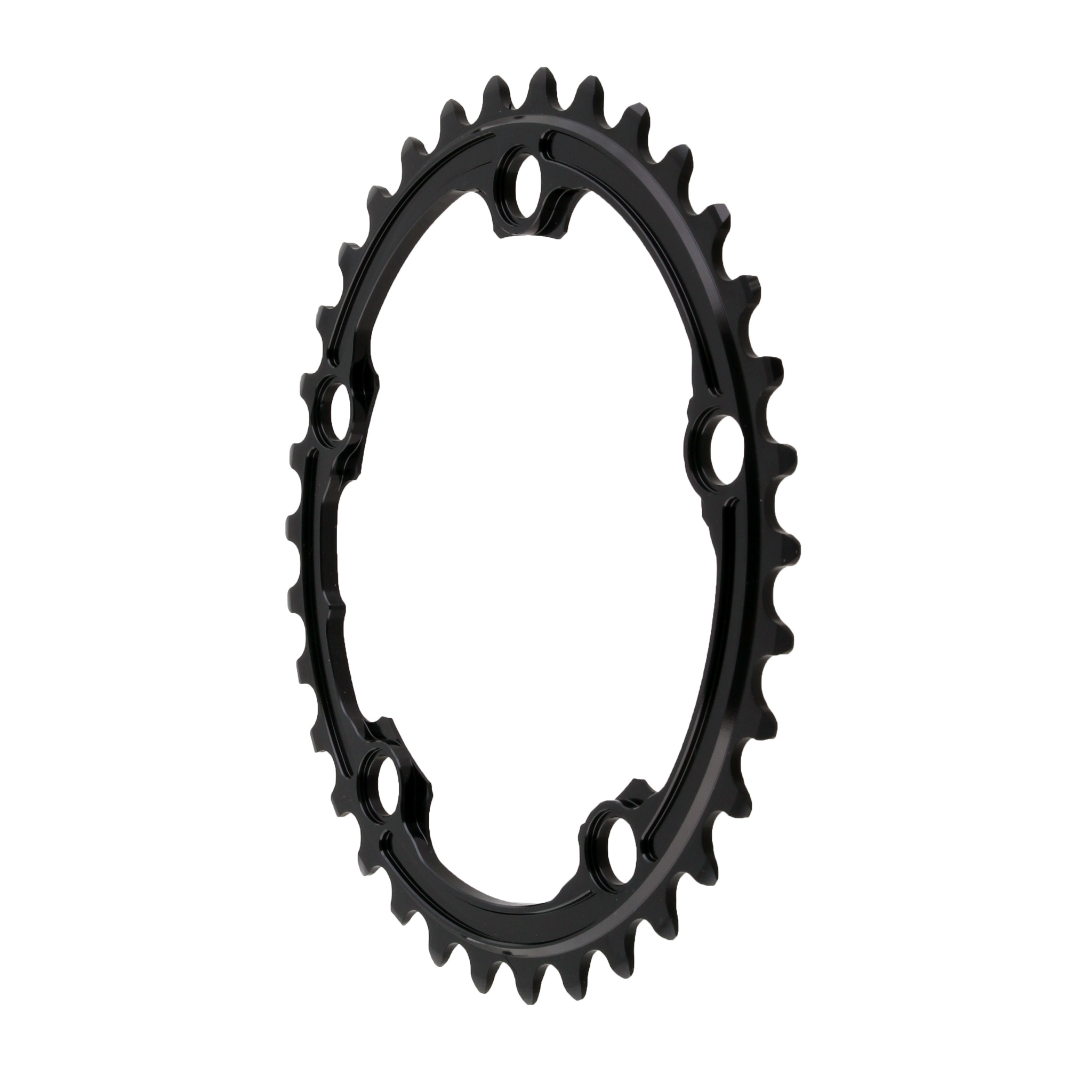 Absolute Black Premium Oval Road Chainring, 5x110BCD 34T - Black