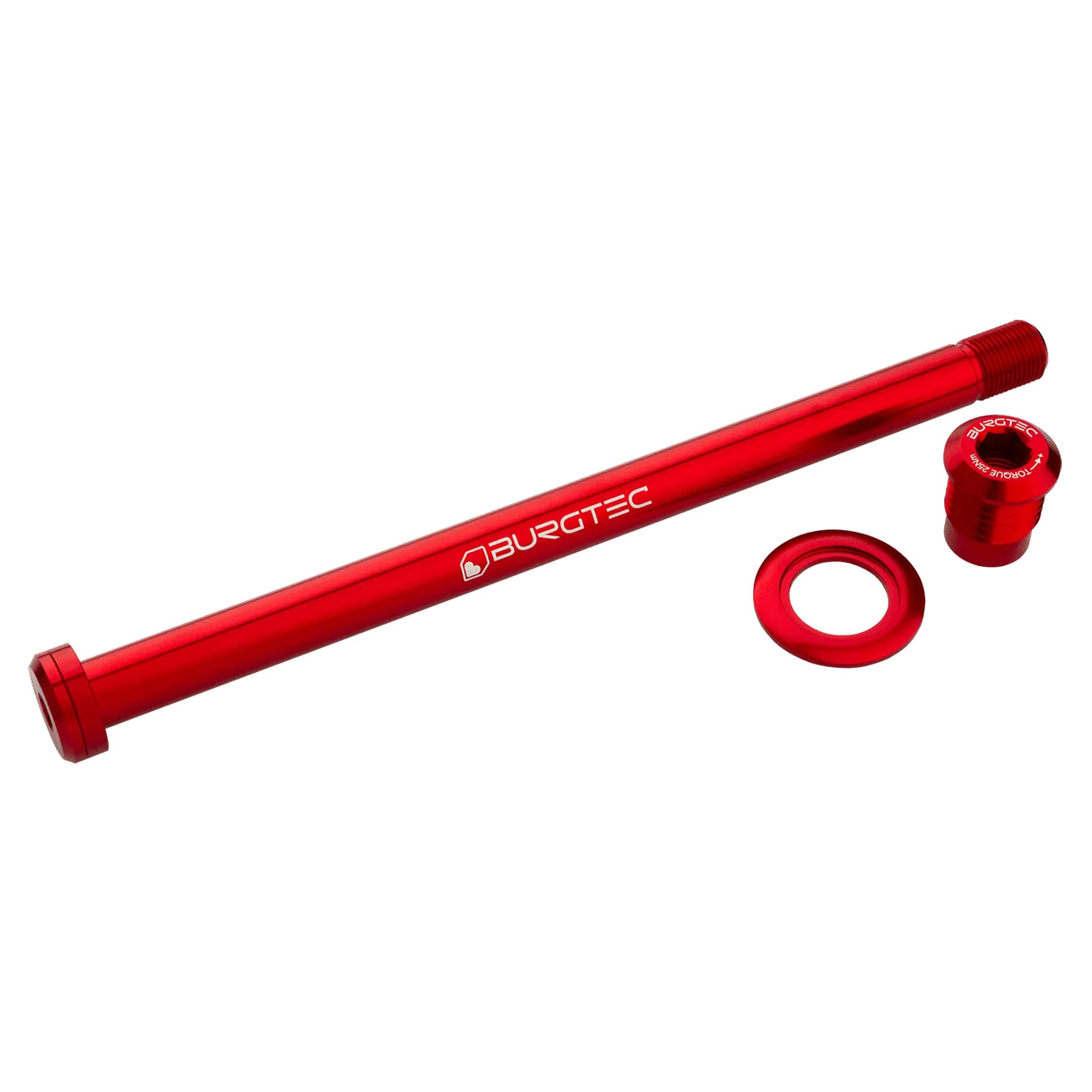 Burgtec Trek 184.5mm Rear Axle, Race Red