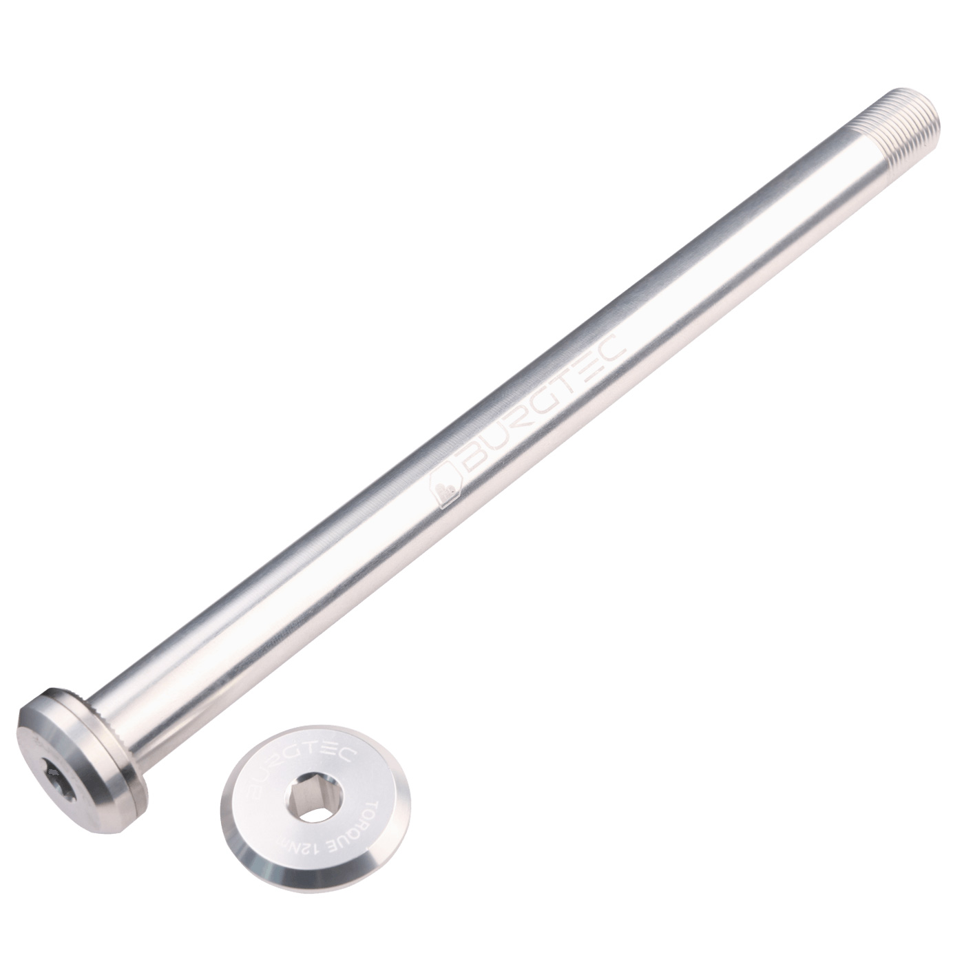 Burgtec Santa Cruz Rear Axle, 12x168.5mm - Rhodium Silver