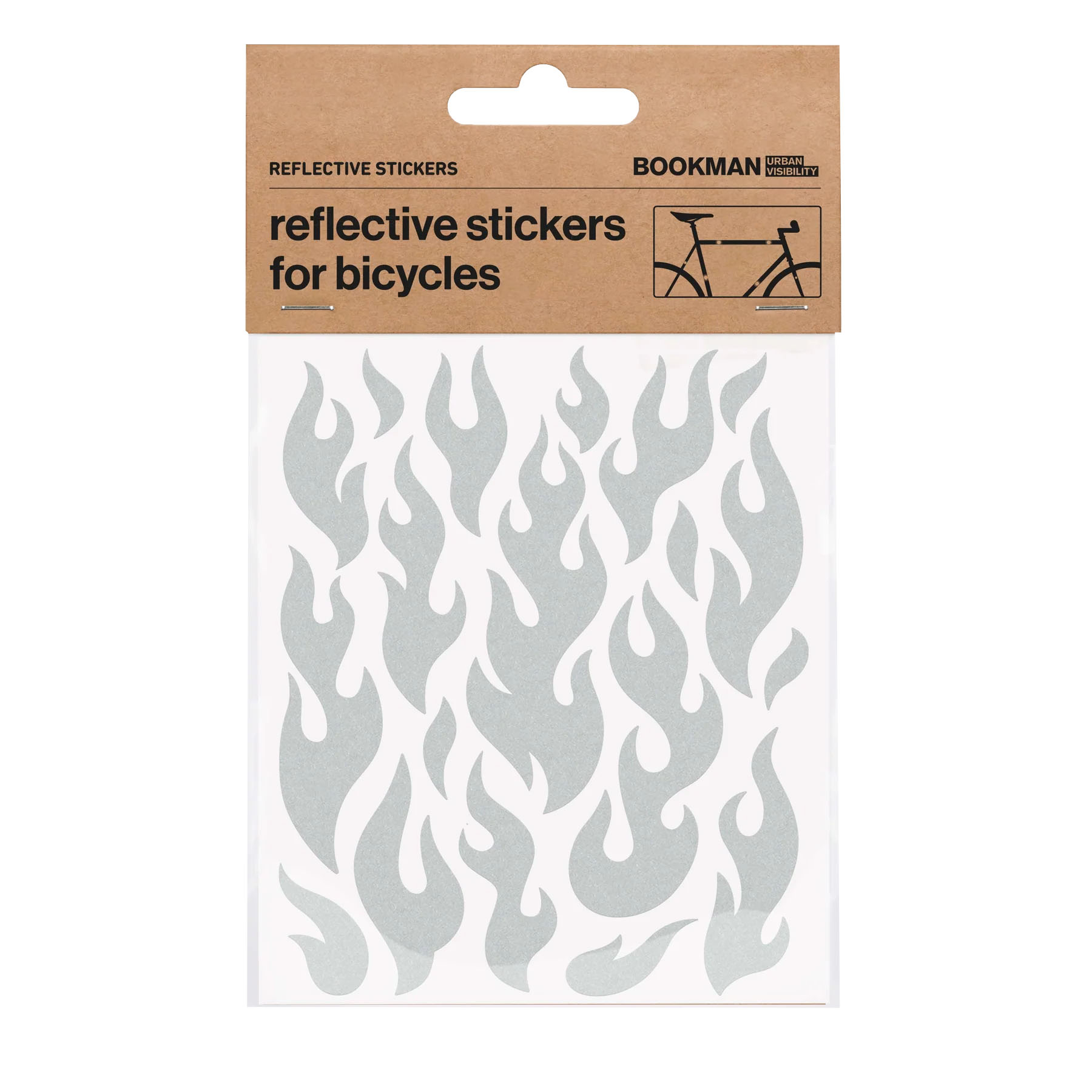 Bookman Visibility Reflective Stickers, Flames, White