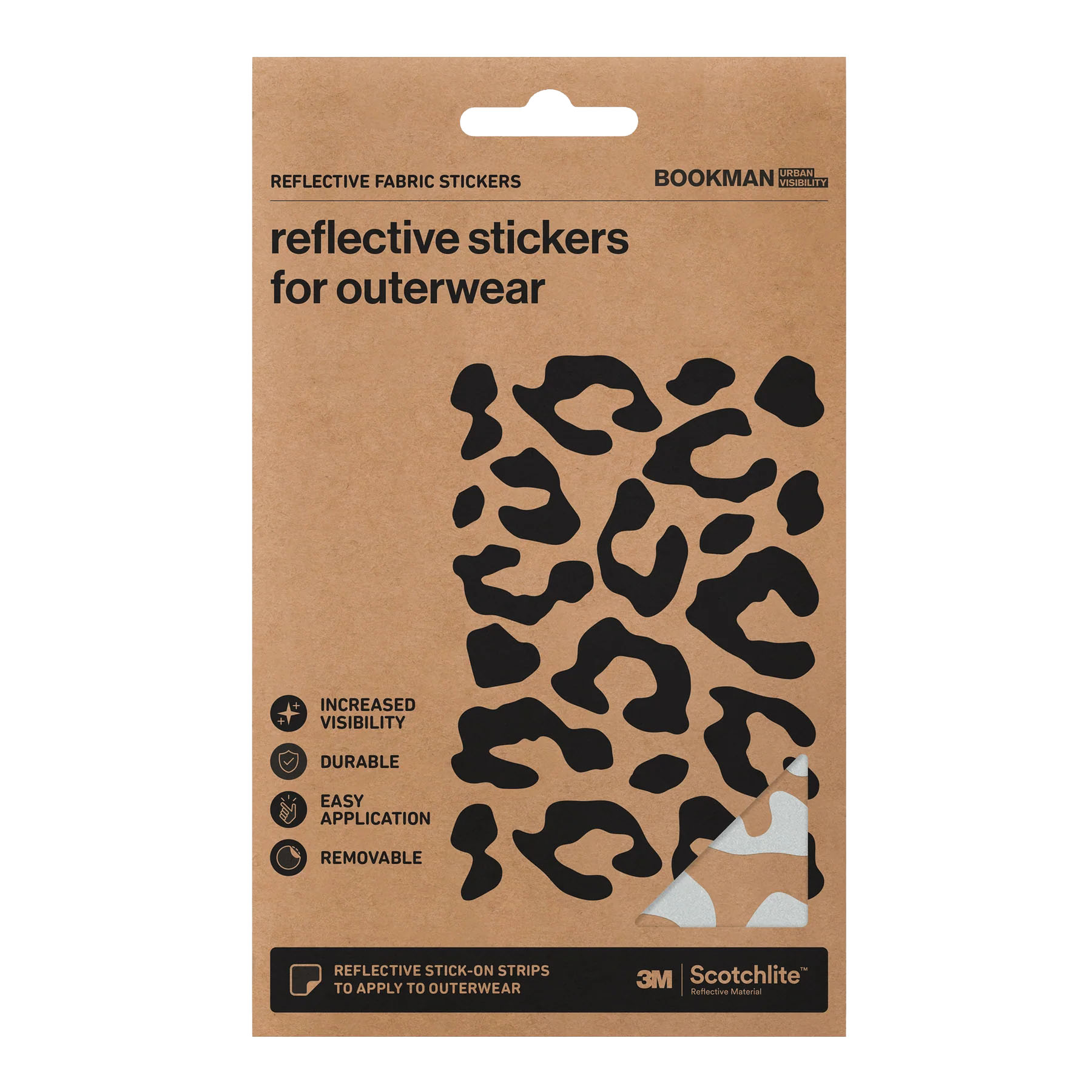 Bookman Visibility Reflective Fabric Stickers, Leopard, Silver