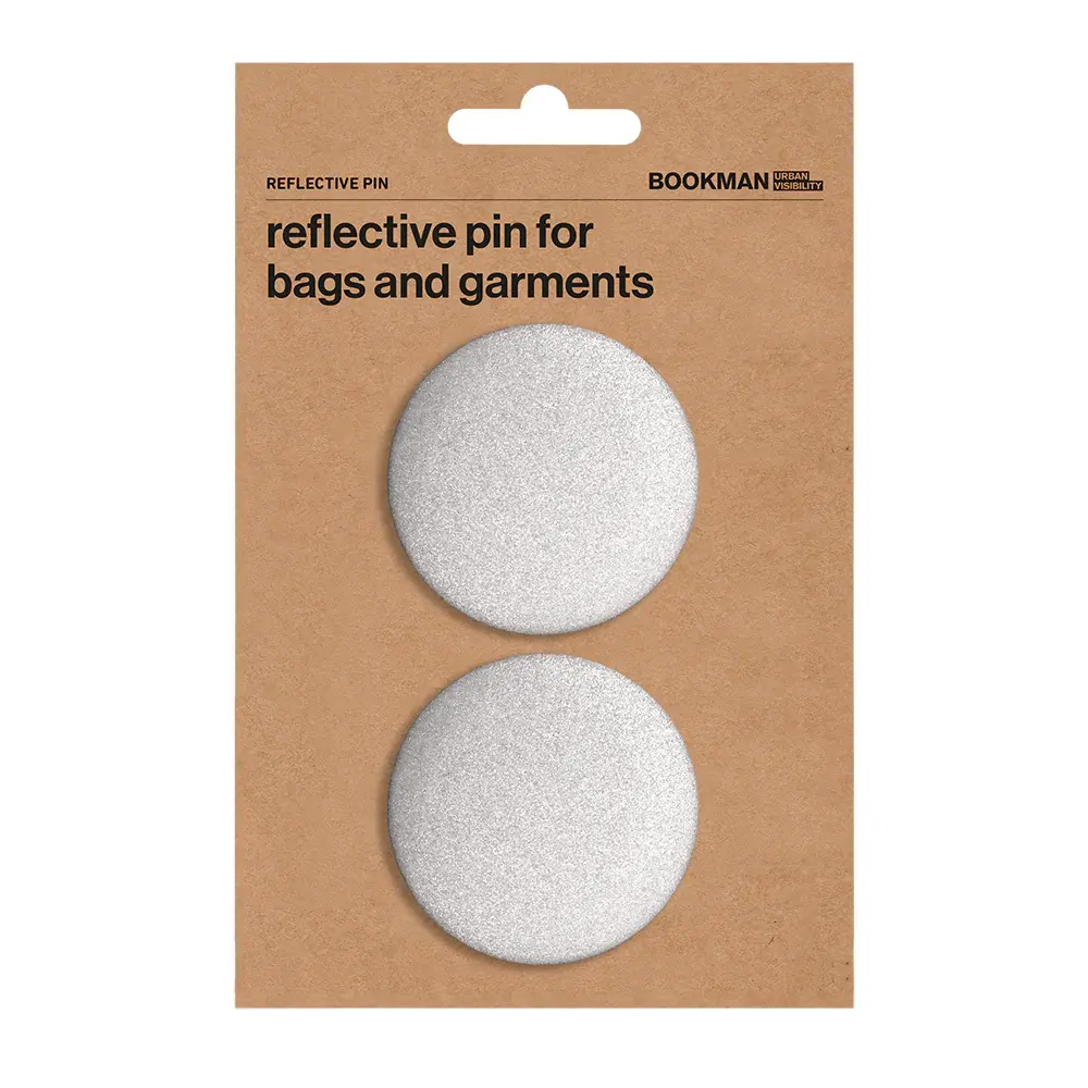 Bookman Visibility Reflective Pins, Silver, Pair
