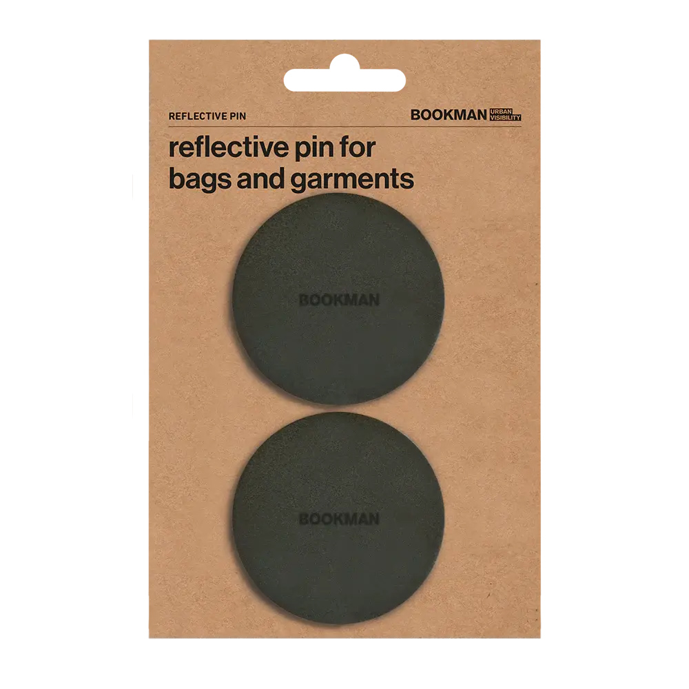 Bookman Visibility Reflective Pins, Black, Pair
