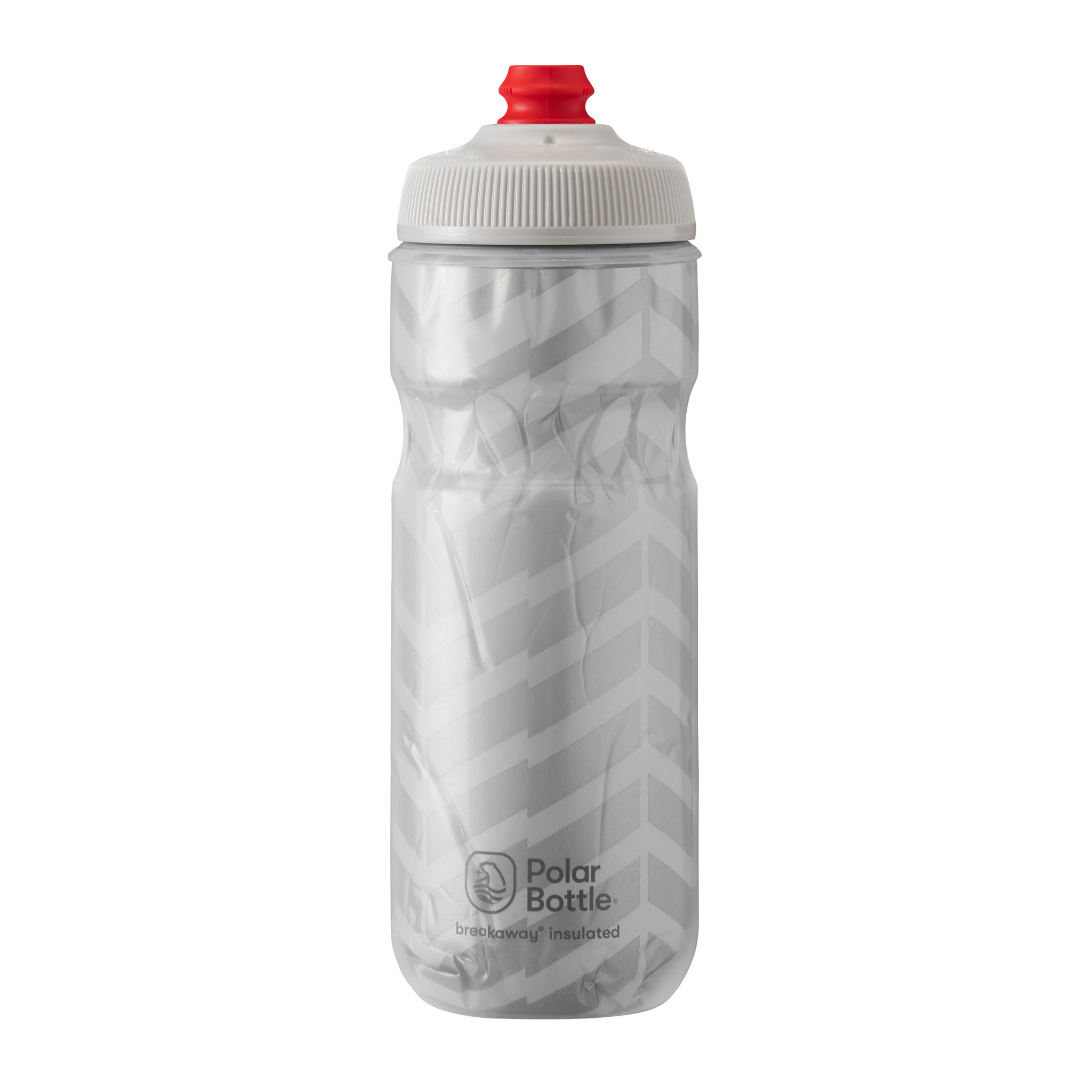 Polar Bottle Breakaway Water Bottle, Bolt White/Silver, 20oz 