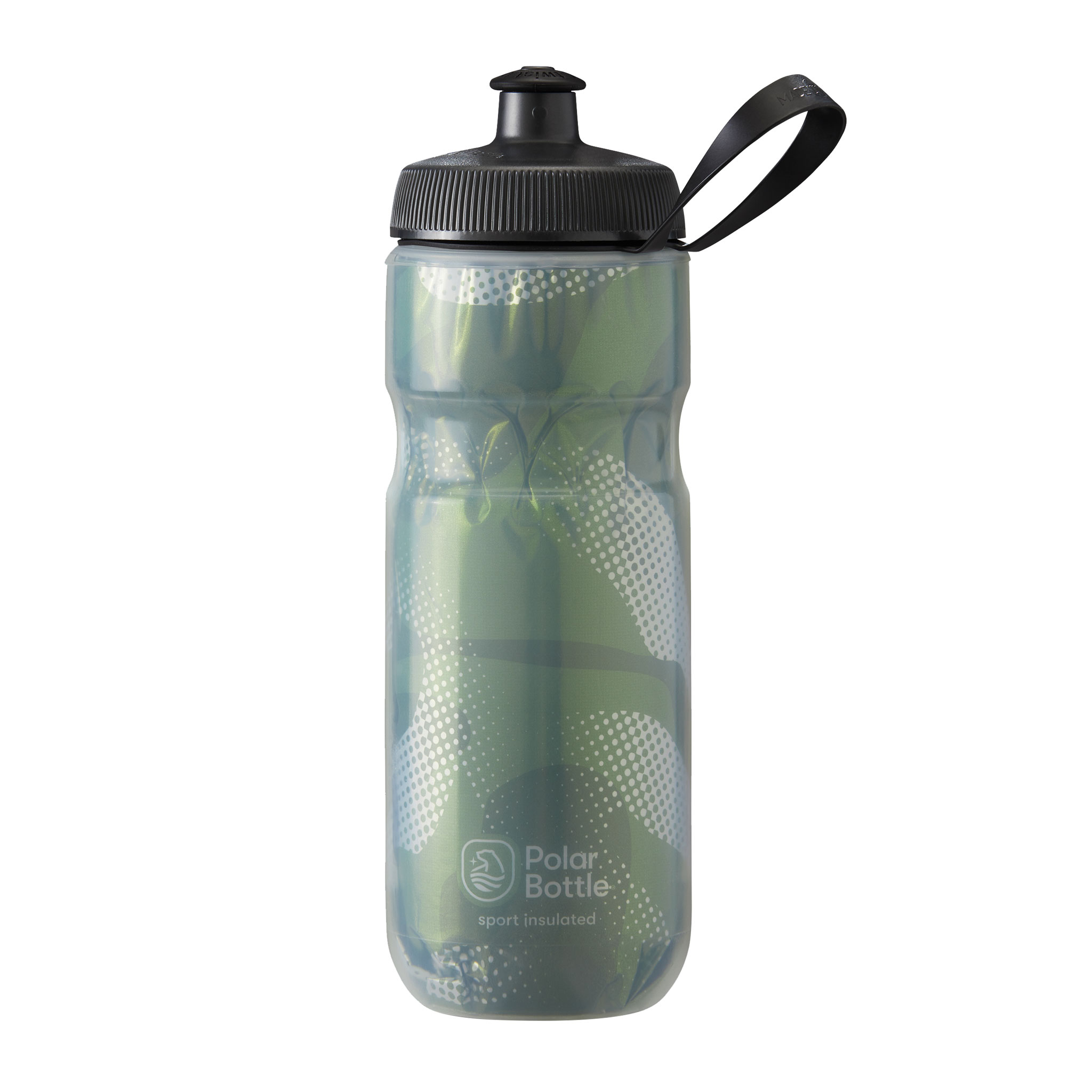 Polar Bottle Sport Insulated Water Bottle 20oz Contender Olive/Silver