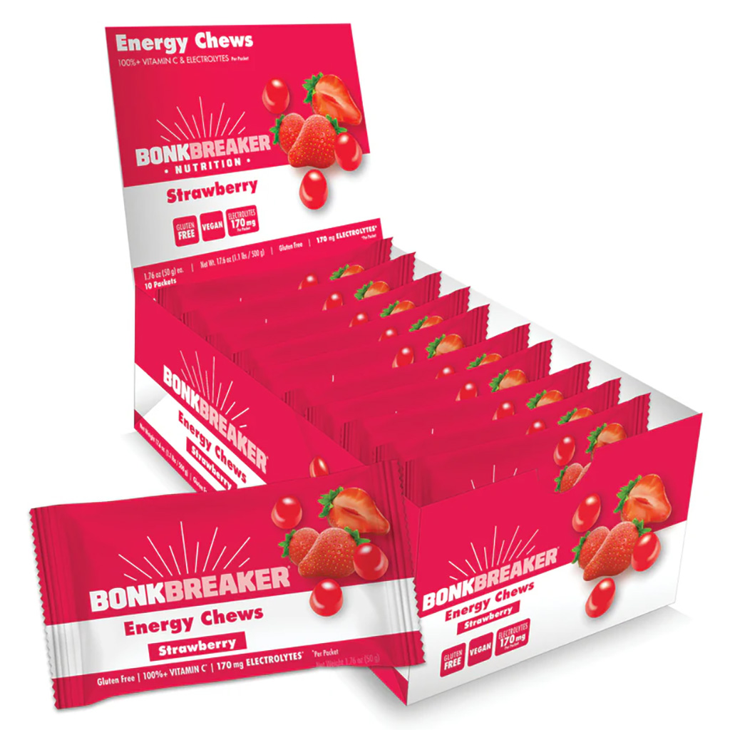 Bonk Breaker Energy Chews, Strawberry (+Caffeine) - 60g (10/Box)