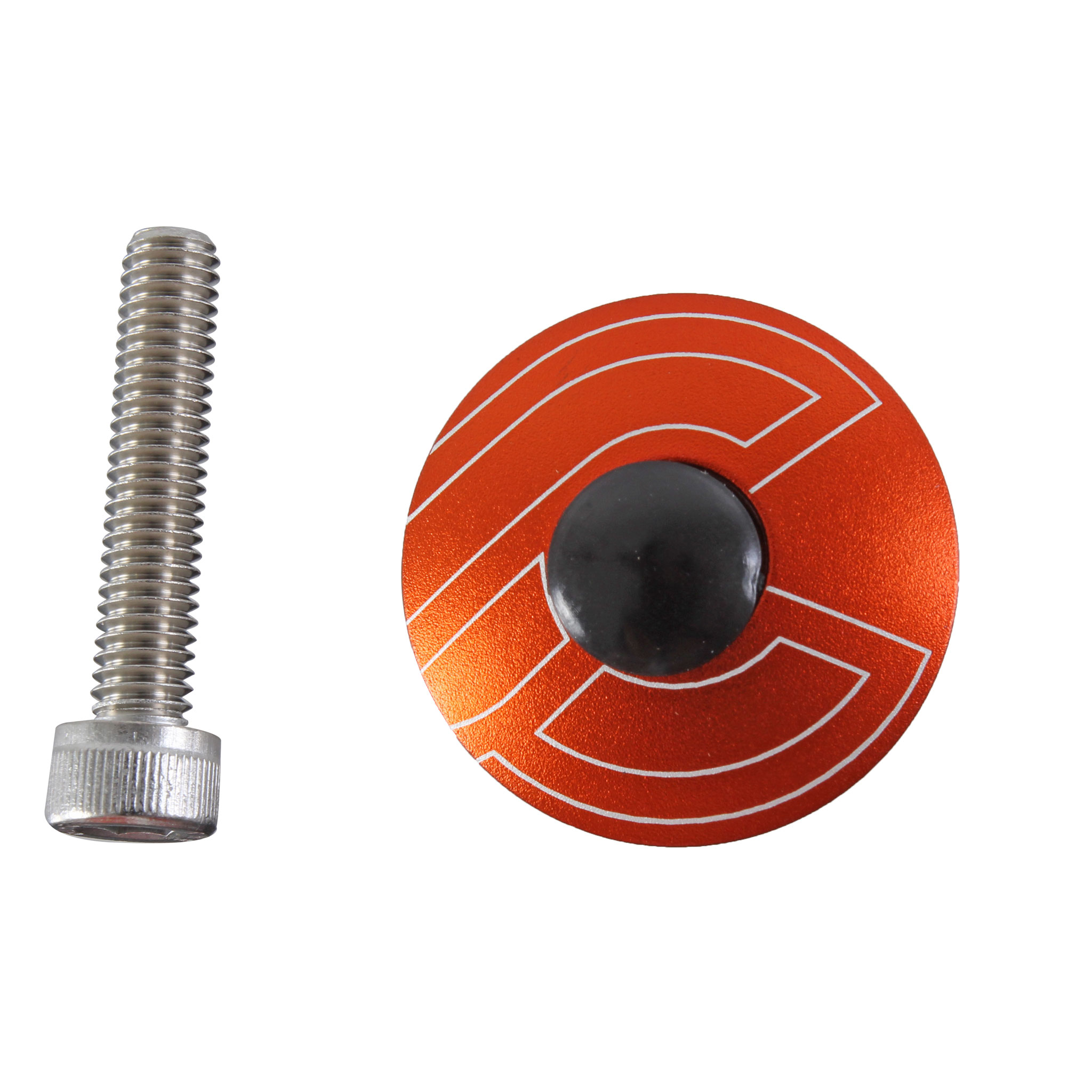 Cinelli Top Cap Kit, Cinelli, 1-1/8" Alloy Steerers, Orange