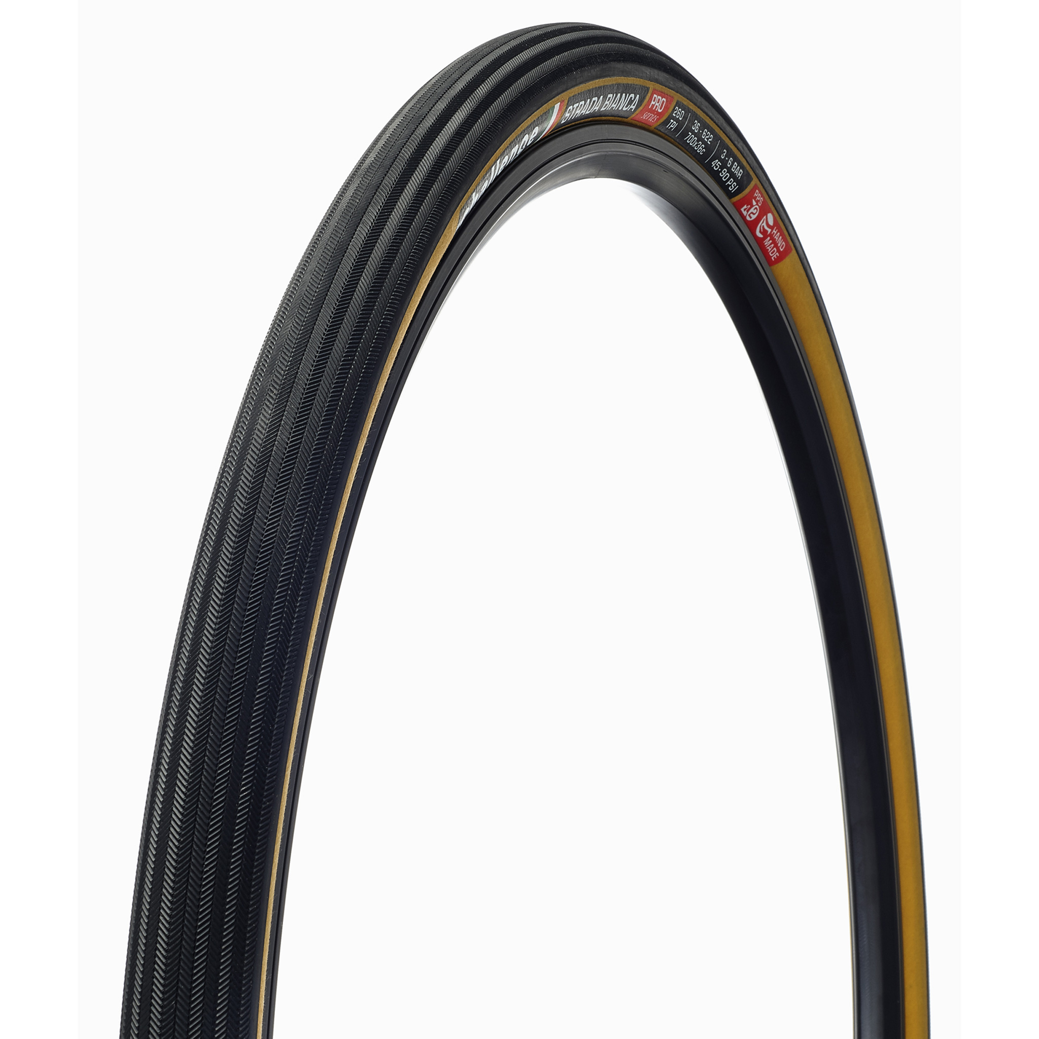 Challenge Tire Strada Bianca Pro Tire, 700 x 36 Black/Tan | Bikeparts.Com