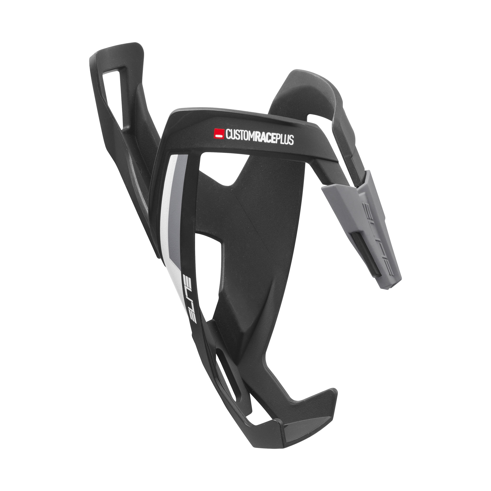 Elite Custom Race Plus Bottle Cage, Black Matte/White 