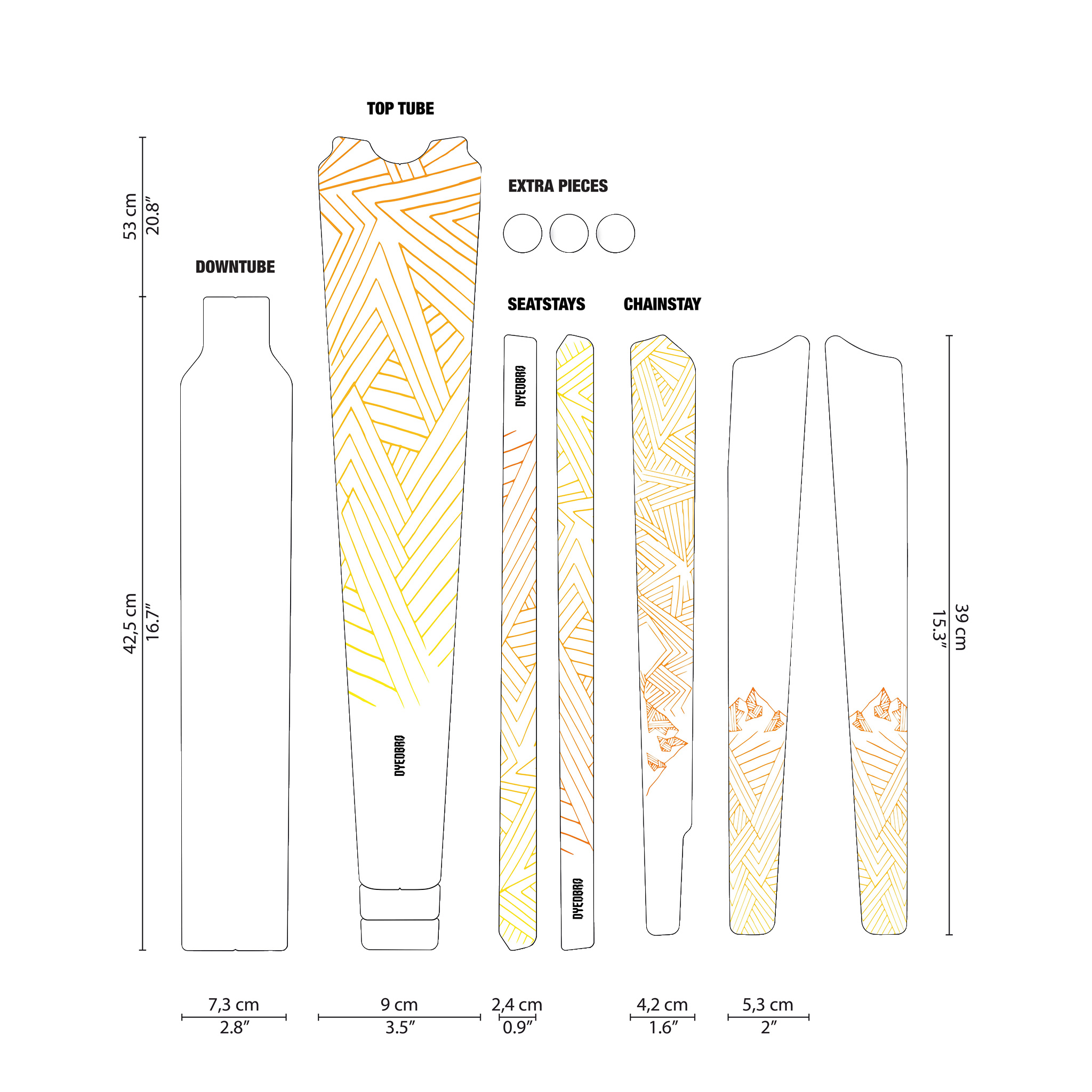 DYEDBRO Gravel Frame Protection, Stay Free 