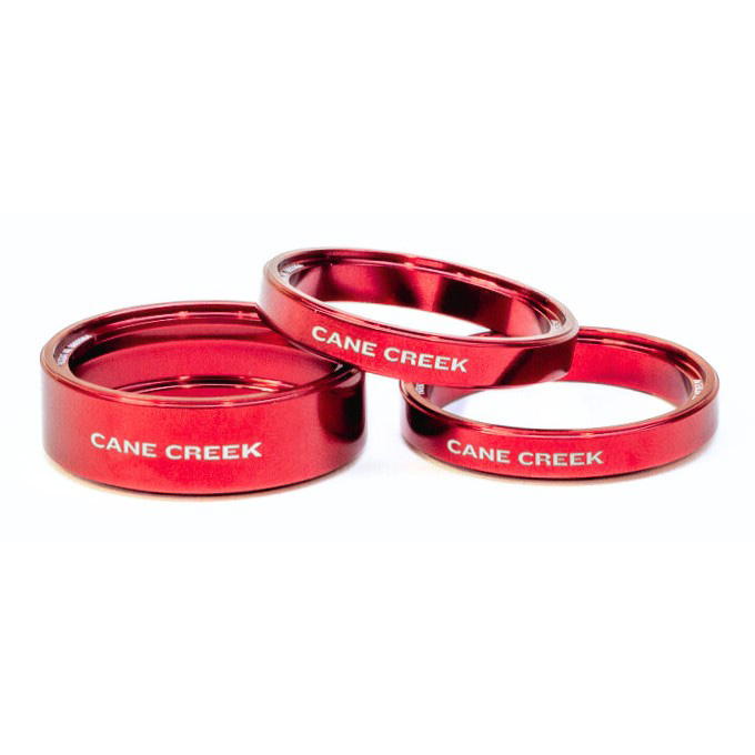 Cane Creek Interlok Spacer Kit, 1-1/8", Red, Set