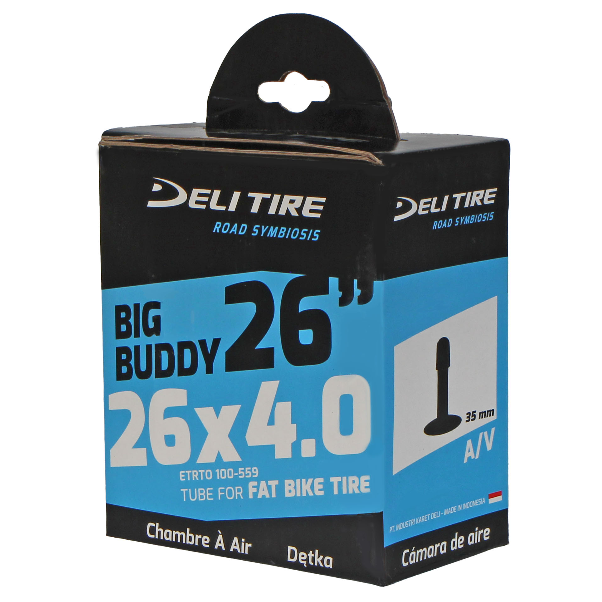 Delium Tire Standard Butyl Tube, 26x4.0", SV 35mm, Each