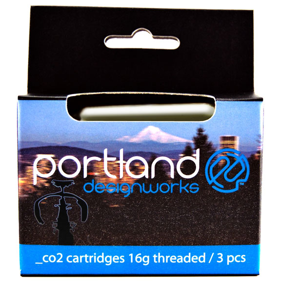 Portland Design Works CO2 Cartridge, 16g Threaded, 3/Count