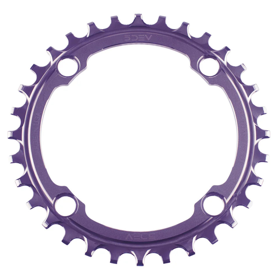 5Dev 104 BCD Titanium Chainrings, 34T, Purple