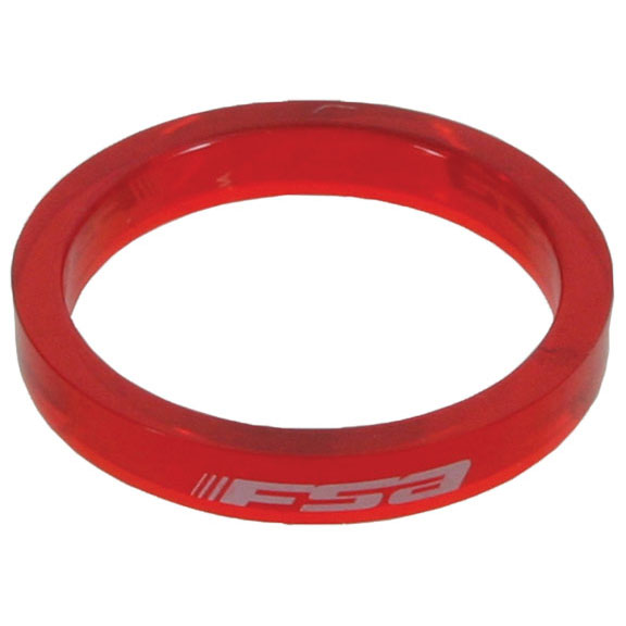 FSA PolyCarb Headset Spacer, 1-1/8"x5mm, Red 10/C 