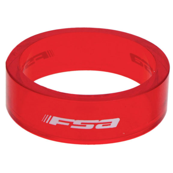 FSA PolyCarb Headset Spacer, 1-1/8"x10mm,  Red 10/C 