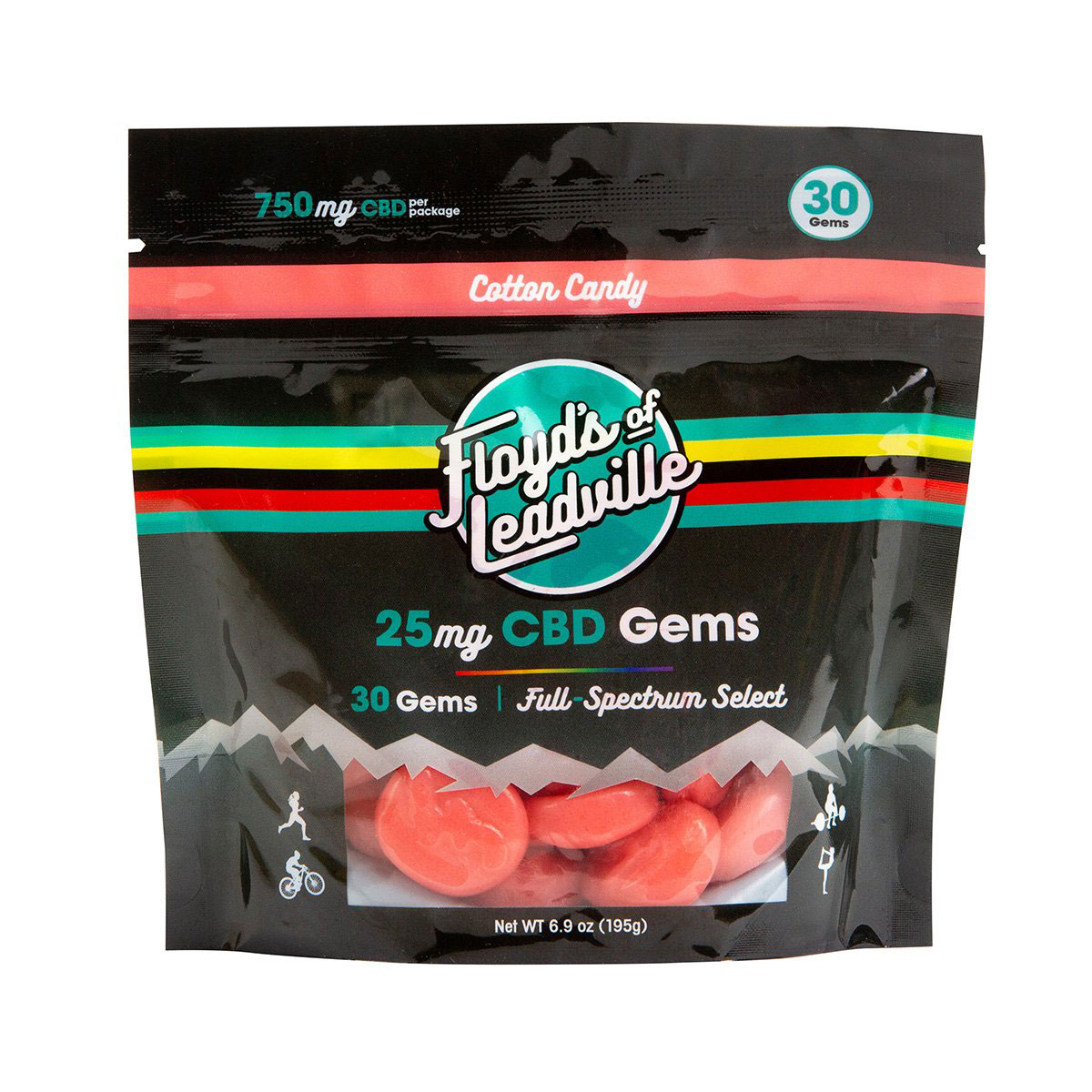 Floyd's of Leadville Full Spectrum CBD Gems, Cotton Candy, 30/Count