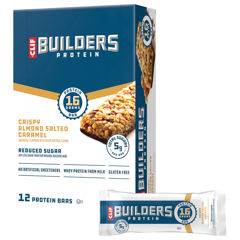 Clif Builders Protein Bar, Almond Salted Caramel, 12/Count