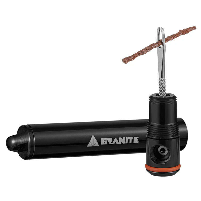 Granite-Design Suture Aero Tire Plug Kit with Integrated CO2, Black