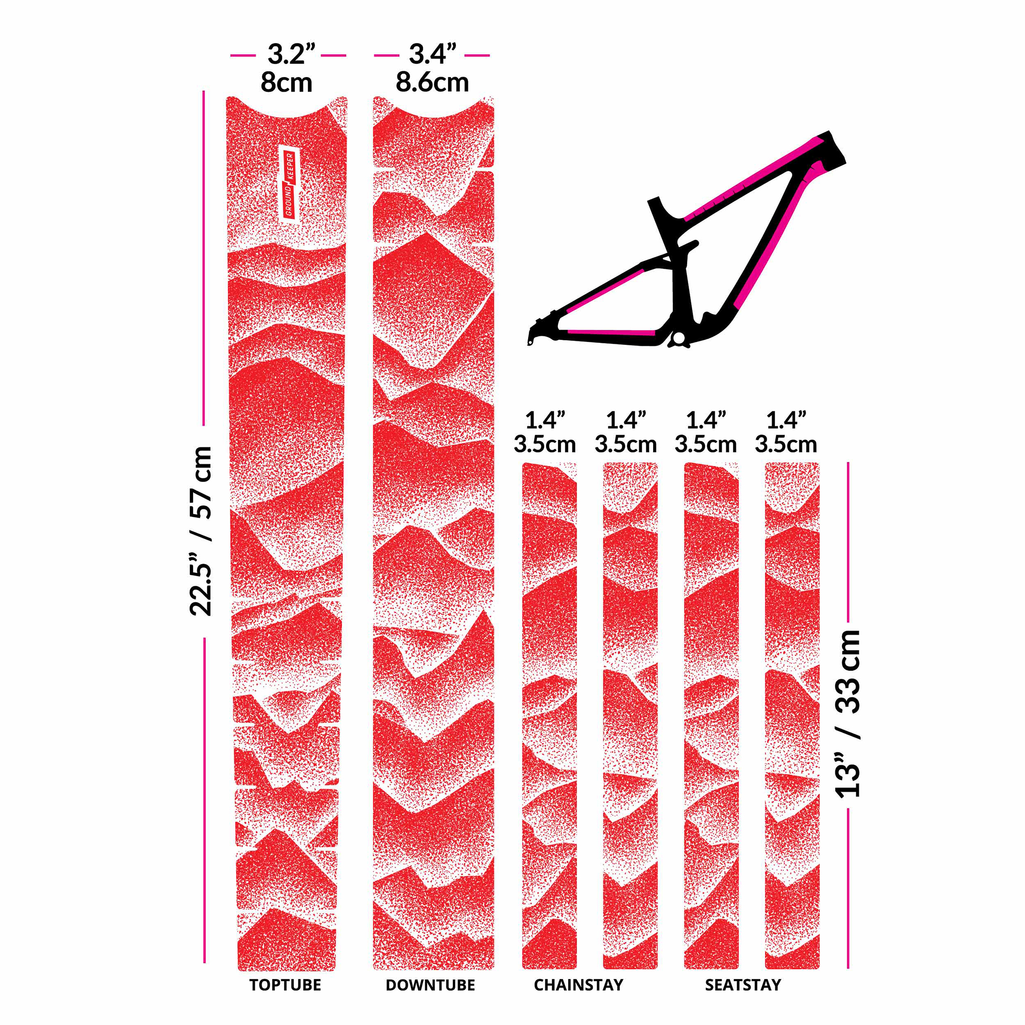 Ground Keeper Frame Keeper, Ridgelines Strawberry Glossy 