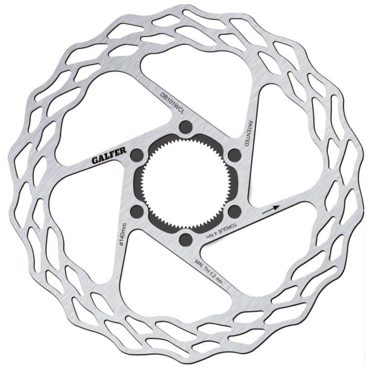 Galfer 140mm Rotor, 1.8mm, Road CL, Black/Silver