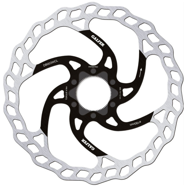 Galfer 180mm Rotor, CL, 1.8mm, Black/Silver