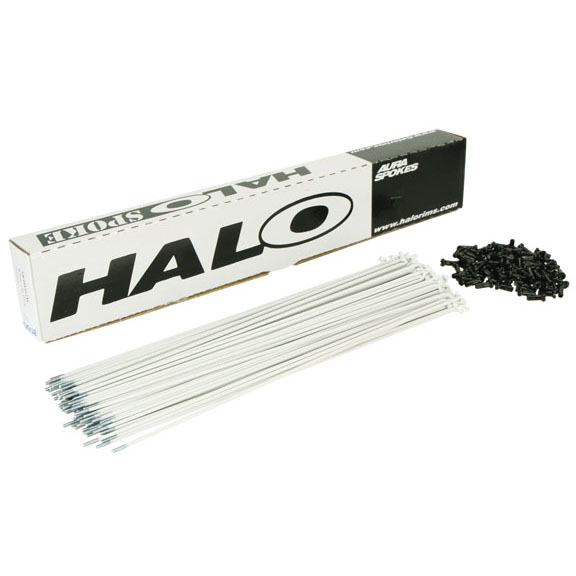 Halo Aura 14g Spoke, White, 264mm, 100/Count