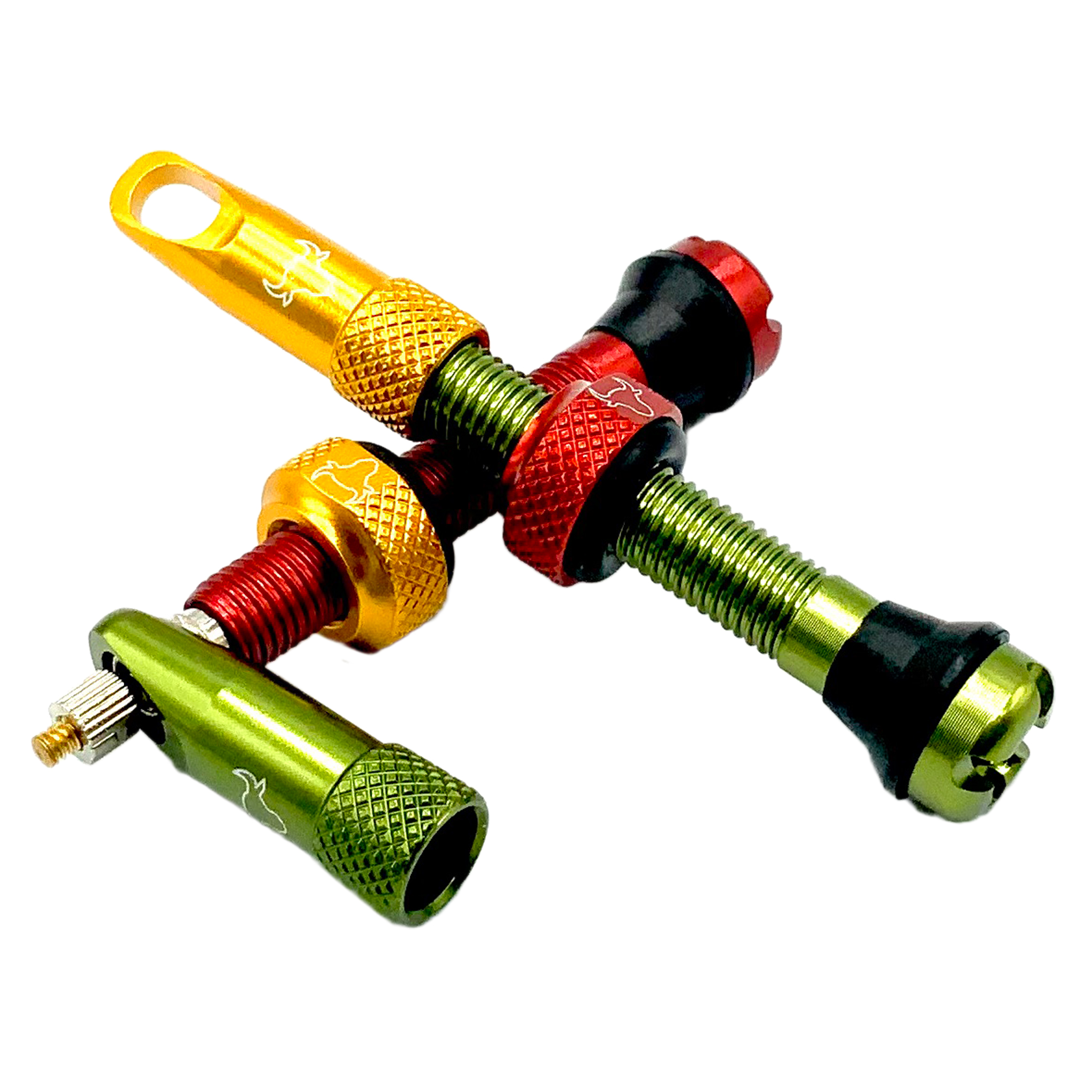 Hold Fast Cycling Tubeless Valve Stem, 42mm (Pair) - Rasta