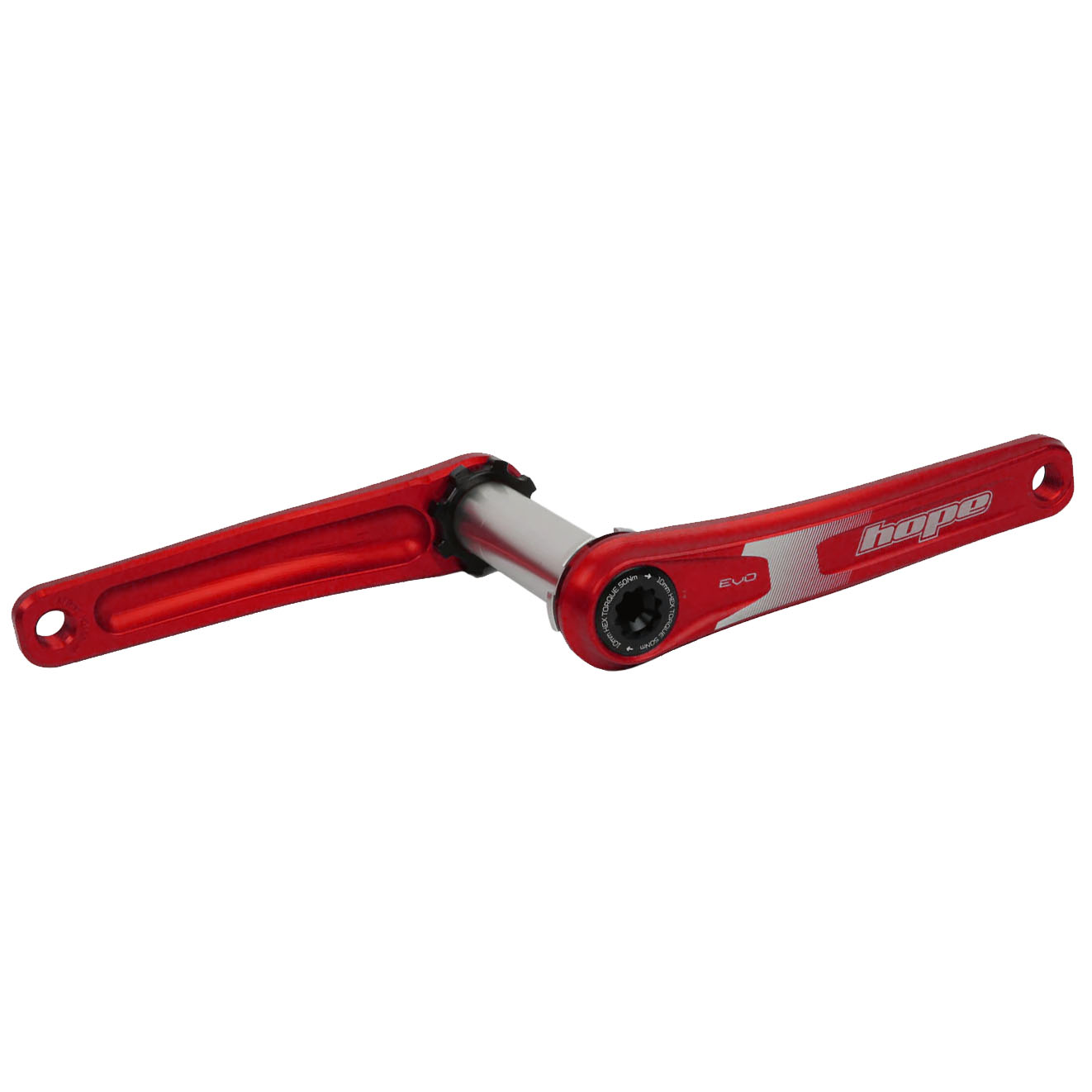 Hope Evo Crankset No Spider(68/73mm), 155mm, Red