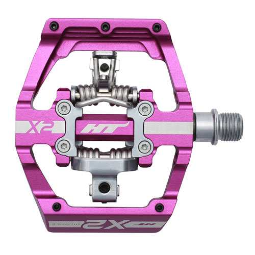 HT Pedals X2 Clipless Platform Pedals, CrMo - Purple