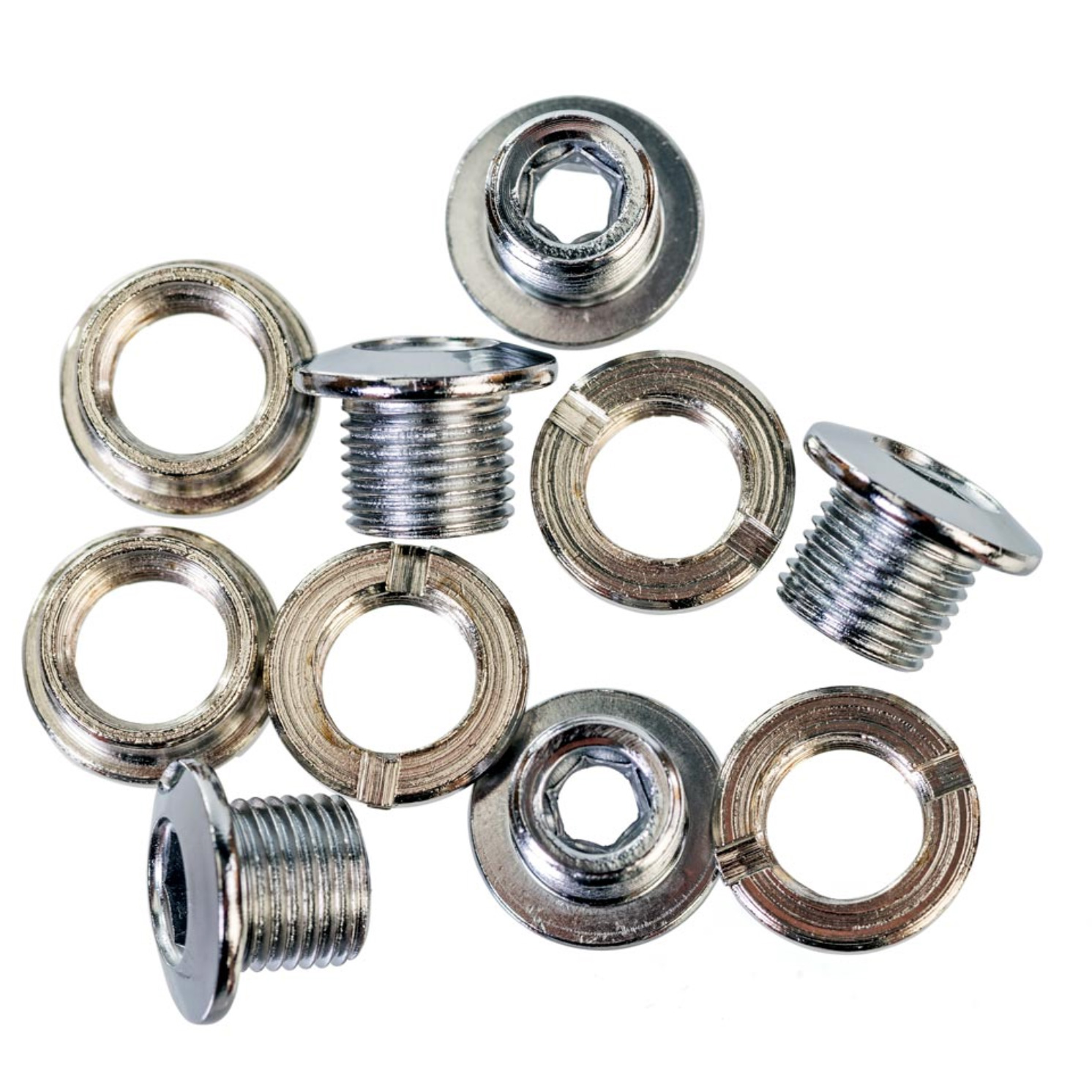 Genetic CrMo Chainring Bolts, Double (8.5mm) - Silver CrMo