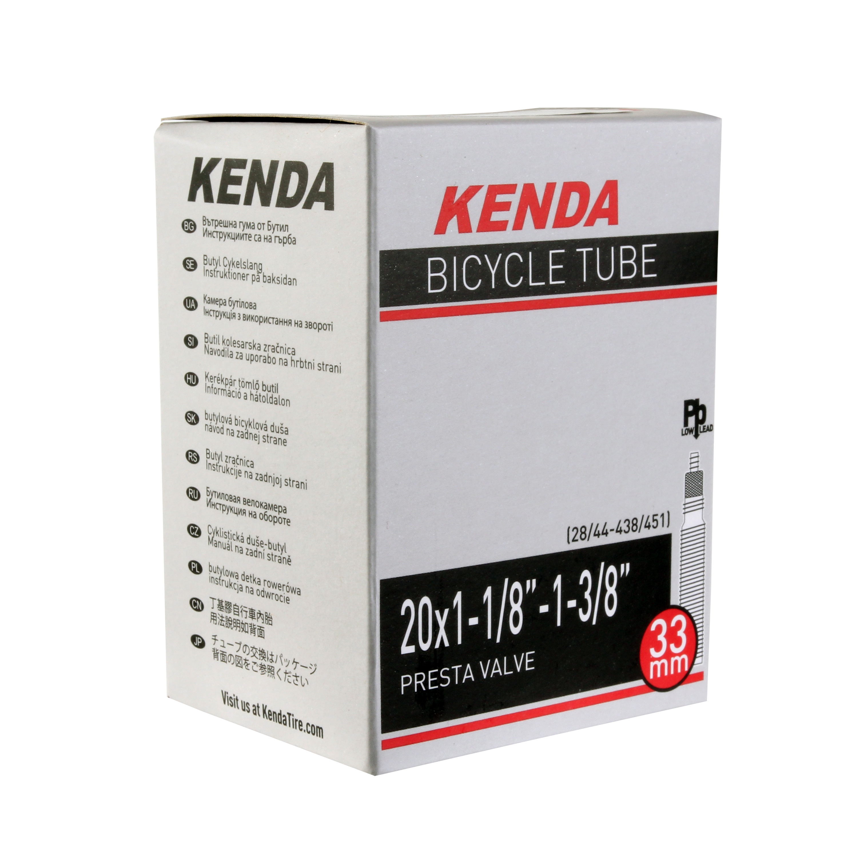 Kenda Butyl-LL Tube, 20 x 1.125"-1.375" PV Each