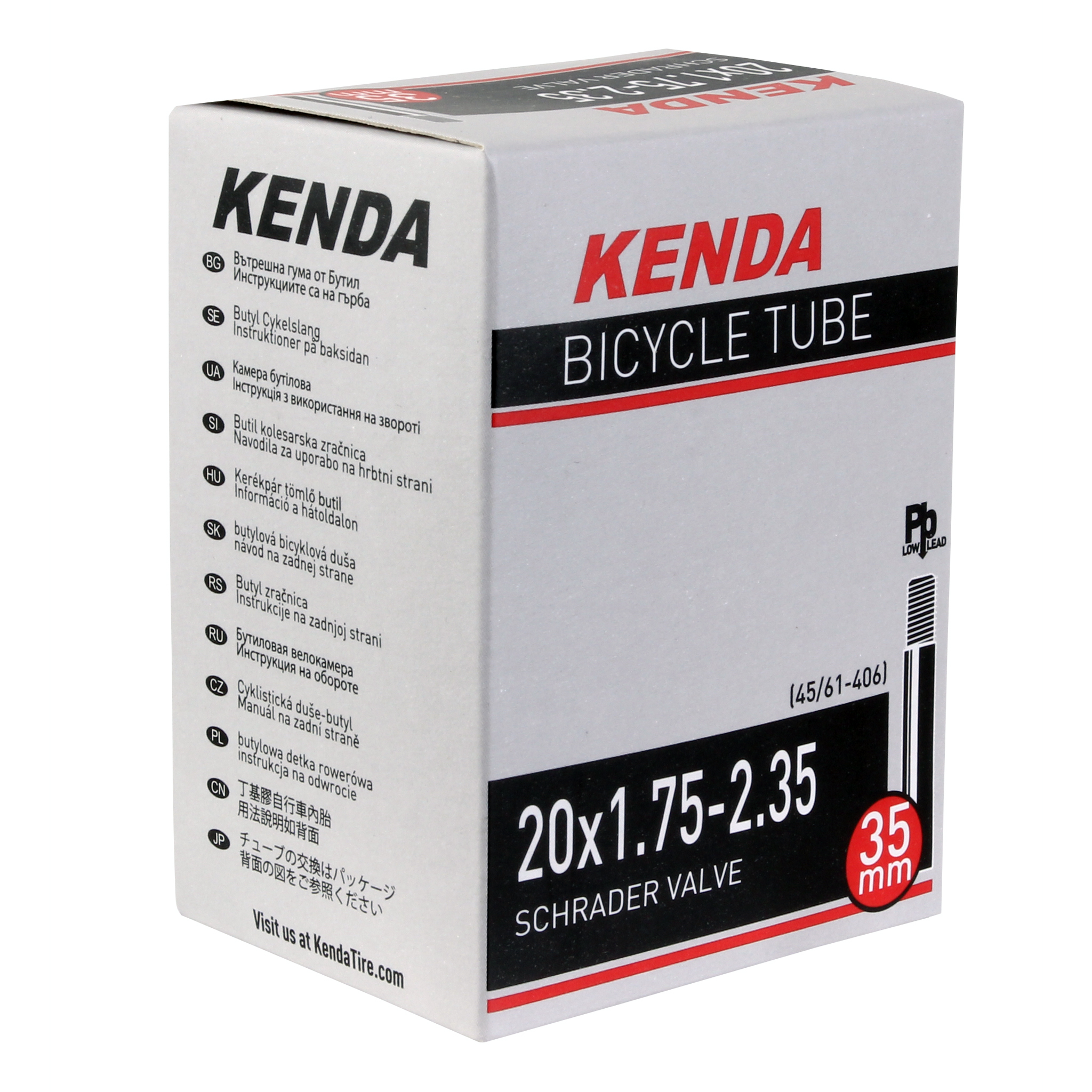 Kenda Butyl-LL Tube, 20 x 1.75-2.35" SV Each