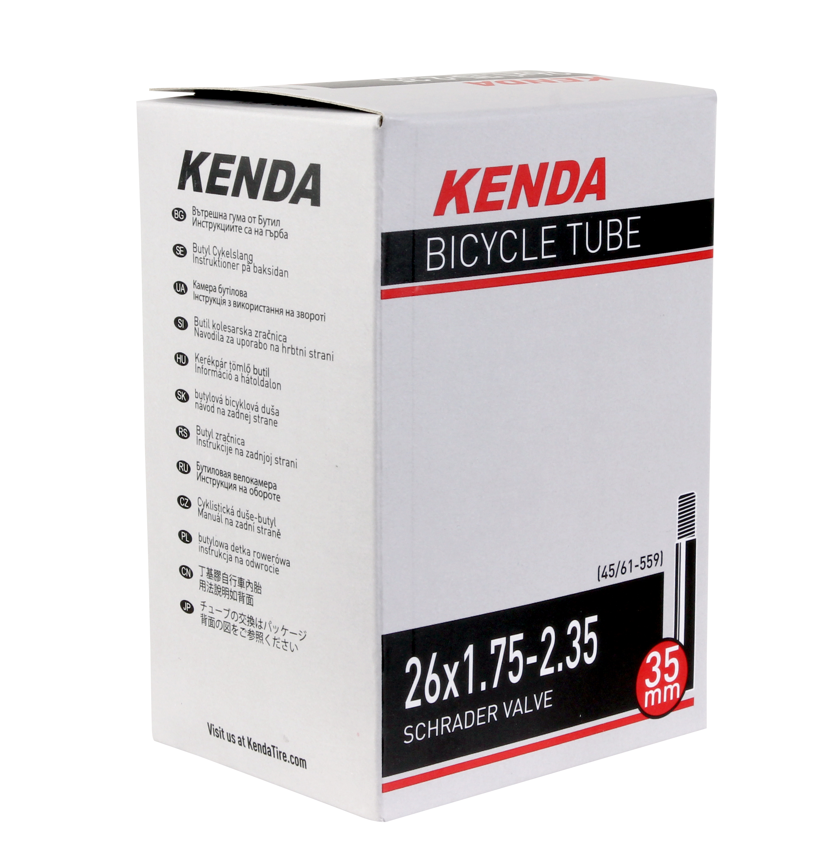 Kenda Butyl Tube, 26 x 1.75-2.35" SV - Each