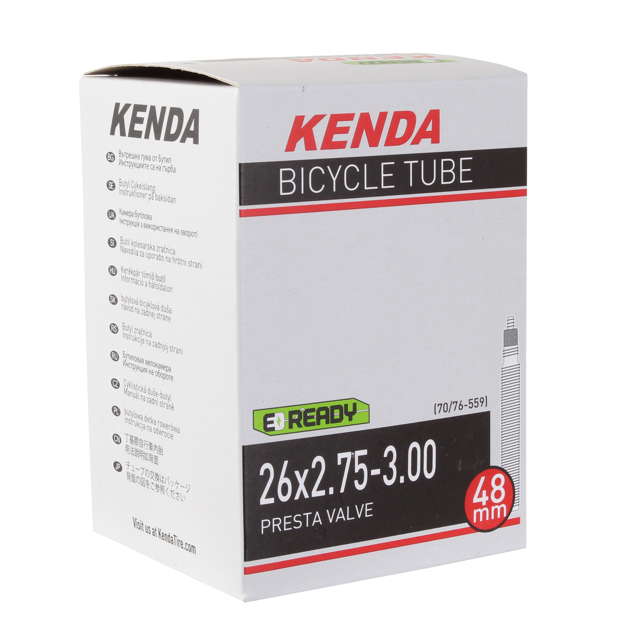 Kenda Butyl Tube, 26 x 2.75-3.0" PV/48mm - Each