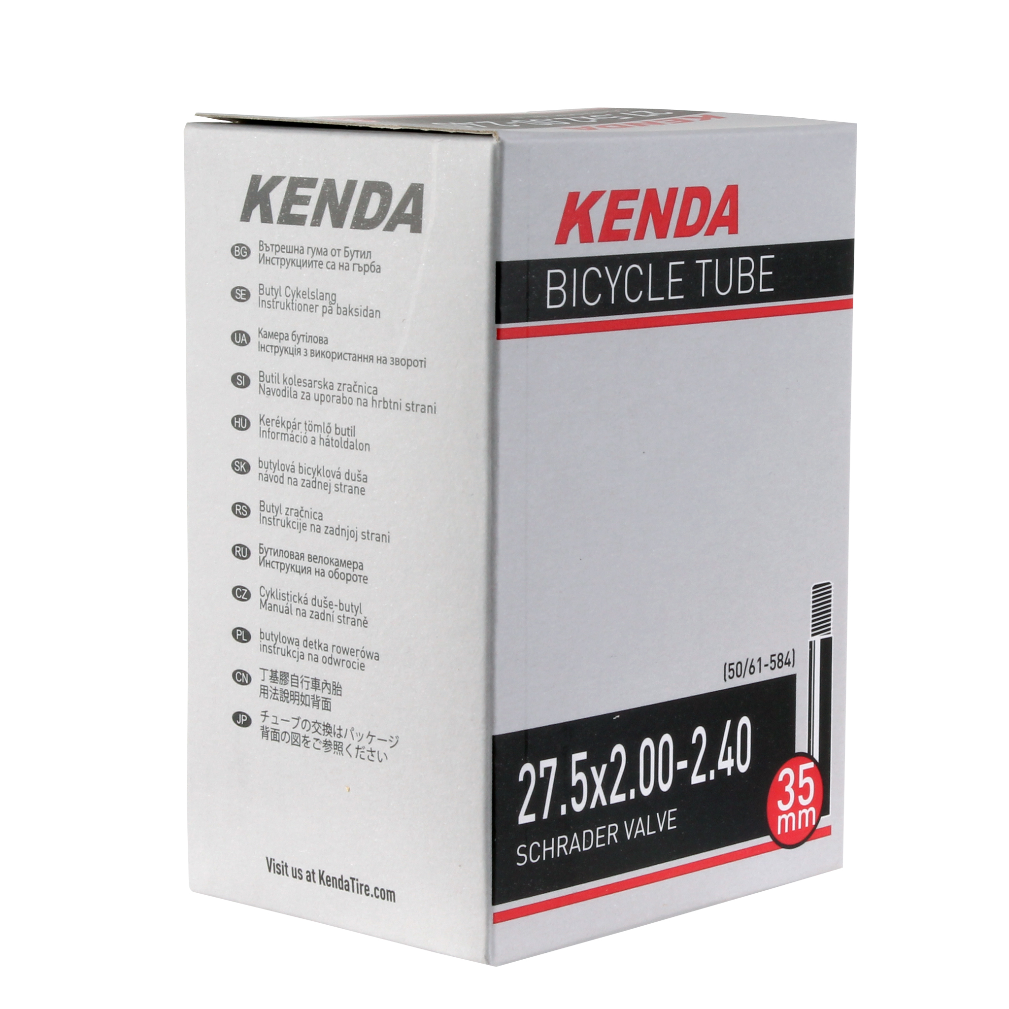 Kenda Butyl Tube, 27.5 (650b) x 2.0-2.4" SV/35mm - Each