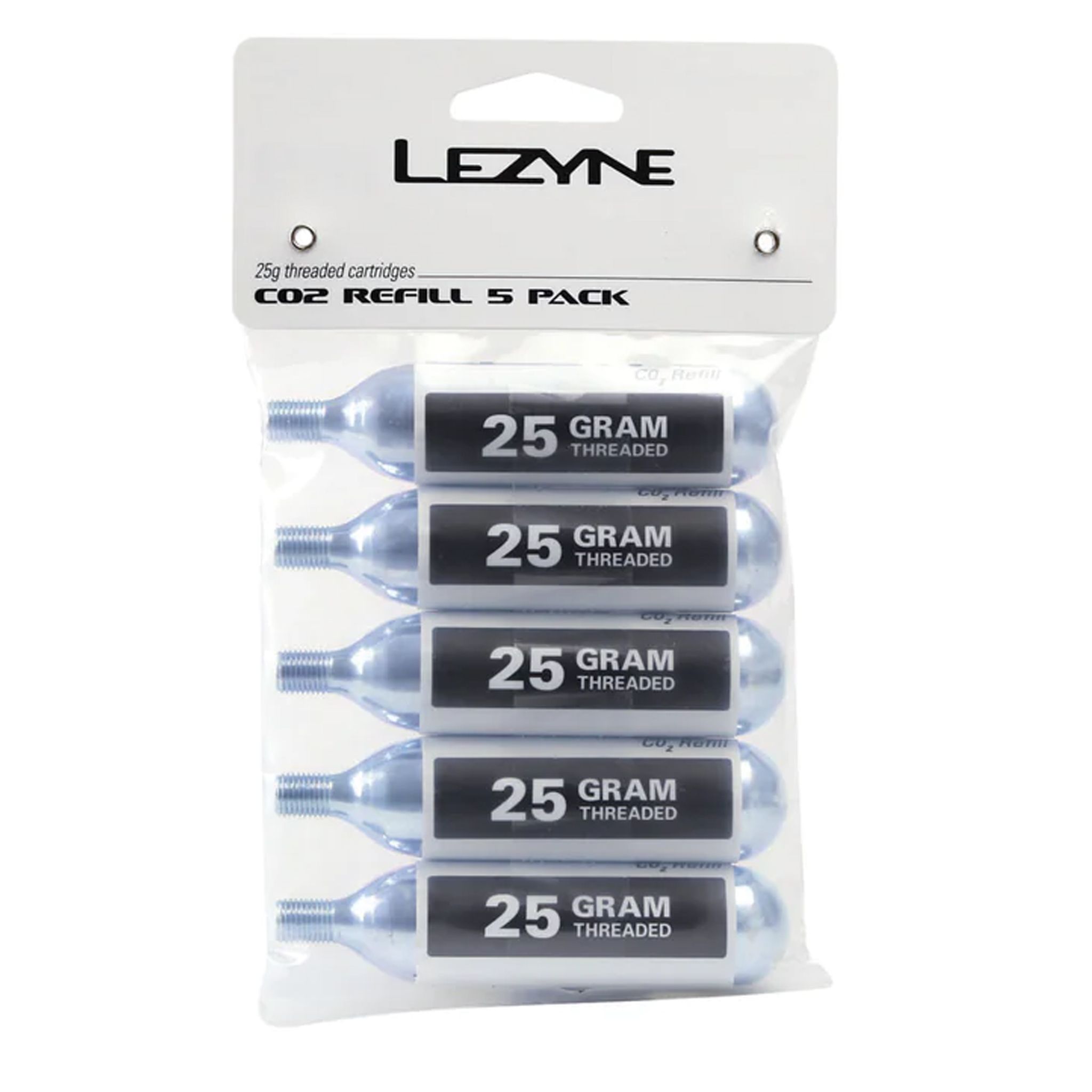 Lezyne 25g Threaded CO2 Cartridges, 5/Count