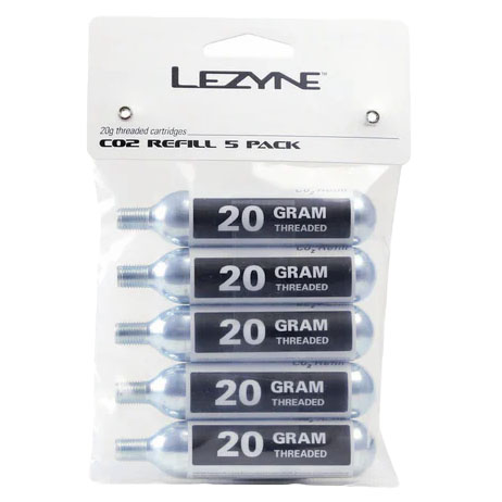 Lezyne 20g Threaded CO2 Cartridges, 5/Count