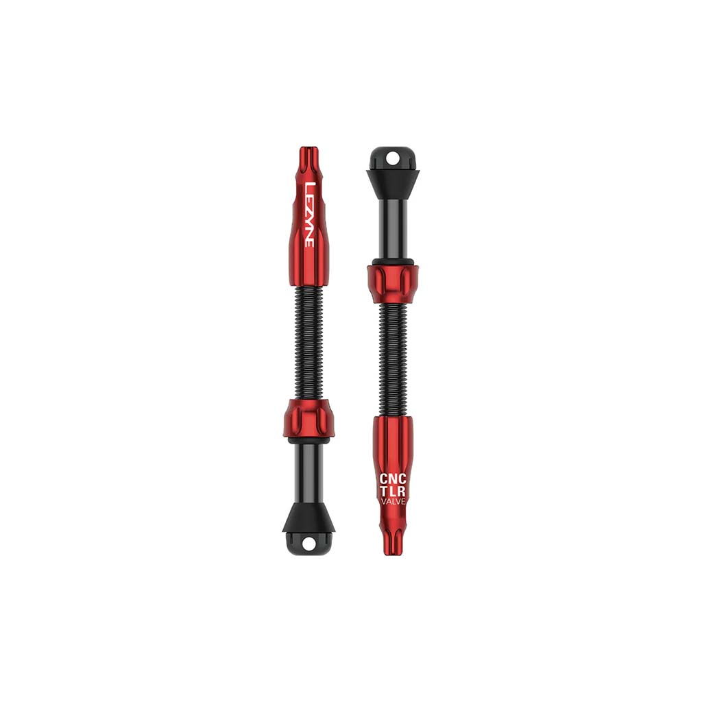 Lezyne CNC TLR Tubeless Valve Pro, 60mm, Red, Pair