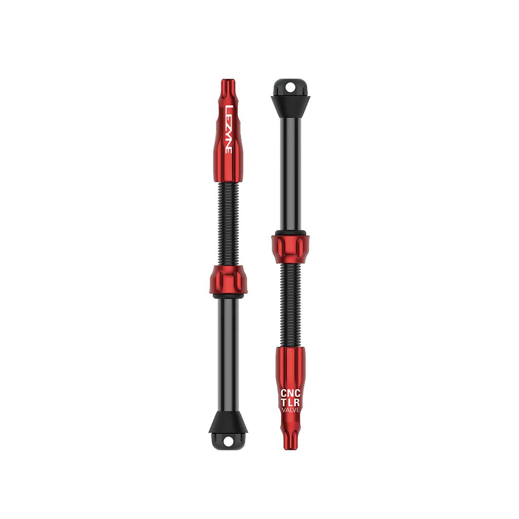 Lezyne CNC TLR Tubeless Valve Pro, 80mm, Red, Pair