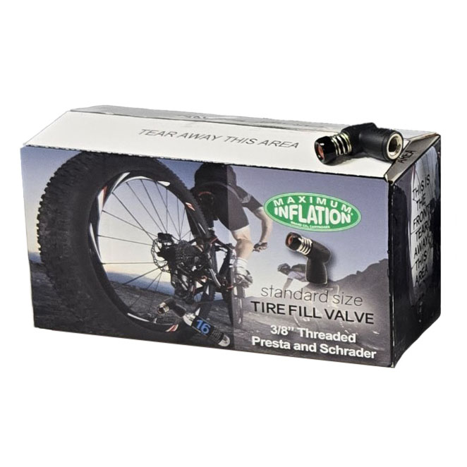 Maximum Inflation 3/8" threaded Inflation Valve-Box 40, Black