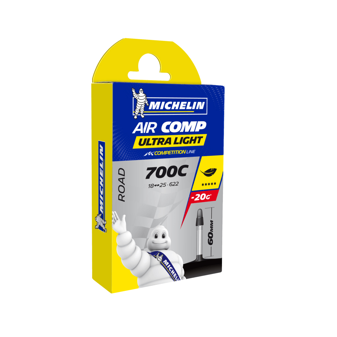 Michelin A1 Aircomp Tube Ultralight, 700x18-25, PV 80mm